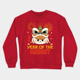 Chinese New Year Dabbing Rabbit Fireworks New Year Eve 2023 Crewneck Sweatshirt